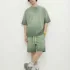 C-HL1237+1238 Heavyweight Washed Vintage Casual Two-Piece Set