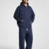 C-HL23805 Fleece-Lined Thickened Loose-Fit Zip-Up Hooded Sweatshirt