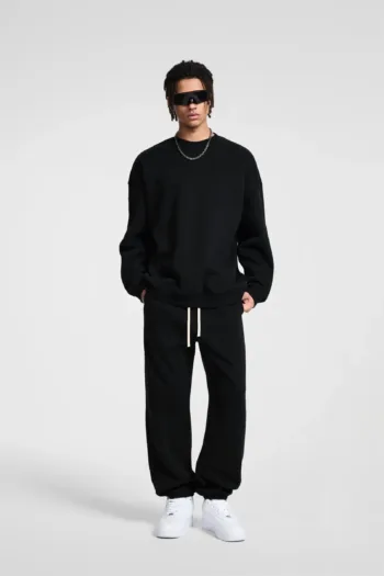 C-HL23803 Fleece-Lined Thickened Loose Crewneck Sweatshirt