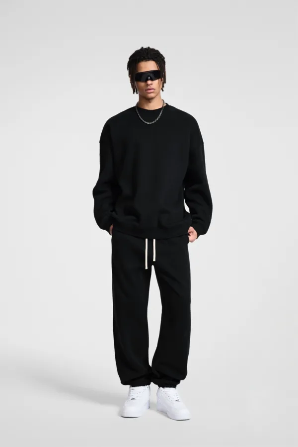 C-HL23803 Fleece-Lined Thickened Loose Crewneck Sweatshirt