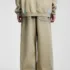 C-26021 Color Spray Washed Distressed Fleece Casual Trousers