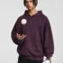 C-1255 Distressed Rivet Patchwork Pocket Hoodie