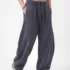 C-K1162 Heavyweight Washed Distressed Pure Cotton Loose Barrel Pants