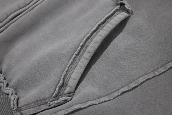 C-1305 + C-1306 Pigment Wash Stir-Fried Snowflake Vintage Distressed Fleece Hoodie Two-Piece Set