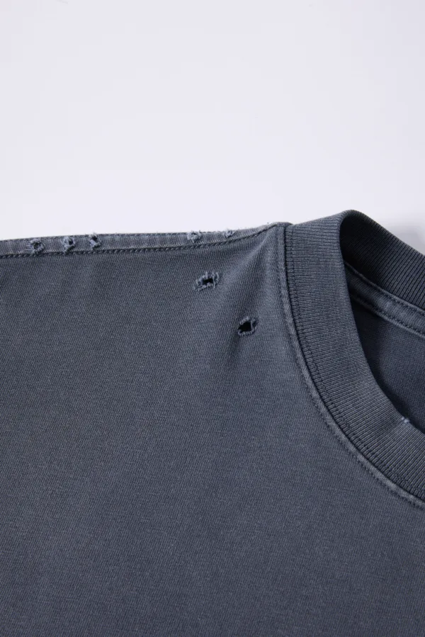 C-K1160 Washed Shoulder Distressed T-Shirt