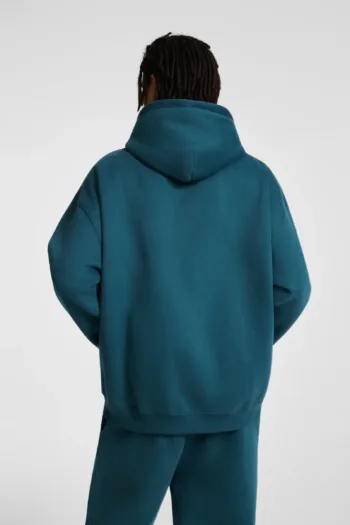 C-HL23805 Fleece-Lined Thickened Loose-Fit Zip-Up Hooded Sweatshirt