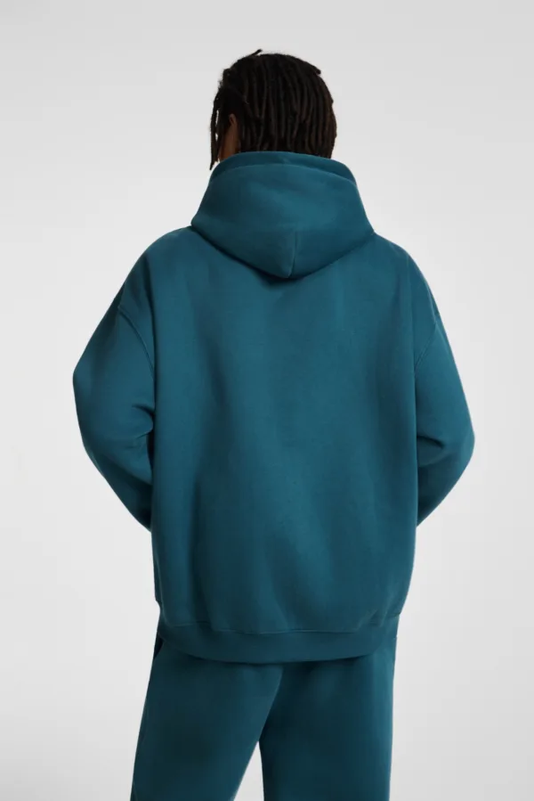 C-HL23805 Fleece-Lined Thickened Loose-Fit Zip-Up Hooded Sweatshirt