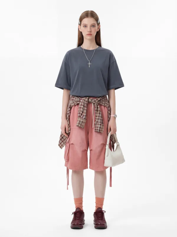 C-K1165 Sorona Drop Shoulder Mint Ice Cream T-Shirt