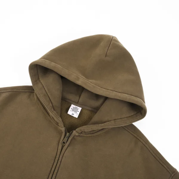 C-HL1216 Batik Washed Vintage Fleece Double-Zip Sweatshirt