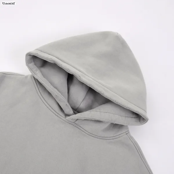 6c34be0f C-HL23842 Tie-Dye Washed Distressed Fleece-Lined Hooded SweatshirtC-