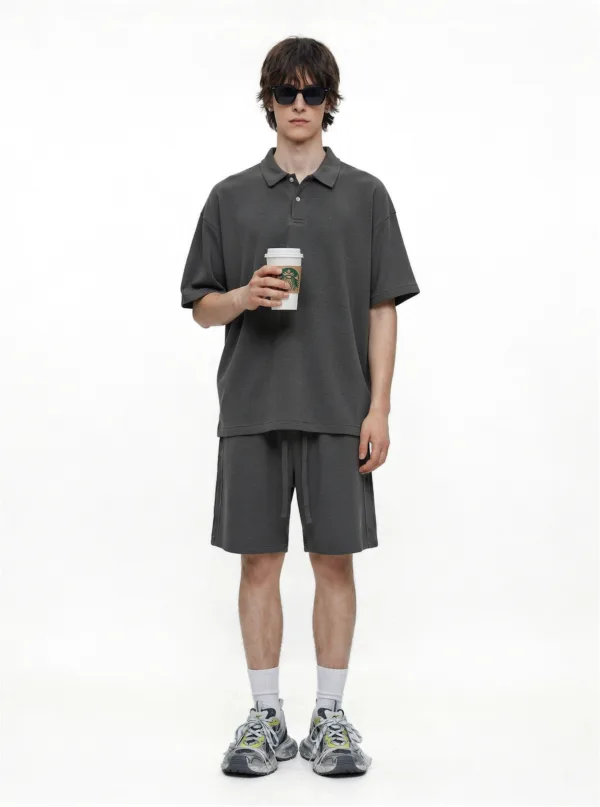 C-6605 + C-7601 Diamond Texture Waffle Fleece Hoodie Two-Piece Set