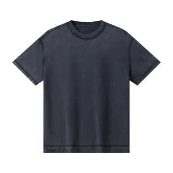 C-S26003 Snow Wash Embroidered Reverse Seam Pure Cotton 275GSM T-Shirt