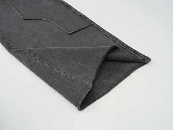 C-1258 High Street Spliced Raw Hem Washed Leisure Pants