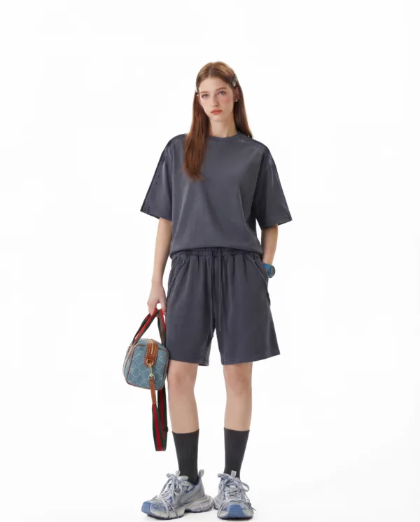 C-S26009 + S26008 Retro Striped Washed Co-ord Set