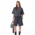 77645d90 C-S26009 + S26008 Retro Striped Washed Co-ord Set