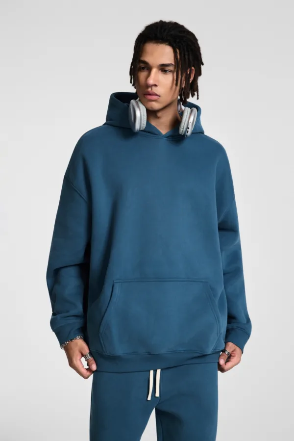 C-HL23807 Fleece-Lined Thickened Loose-Fit Hooded Sweatshirt