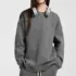 C-HL23803 Fleece-Lined Thickened Loose Crewneck Sweatshirt