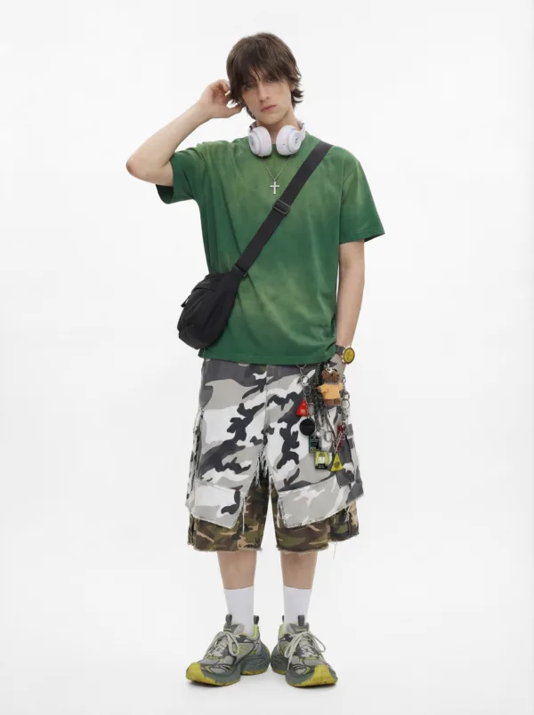 C-HL6610 Spray Monkey Wash Distressed T-Shirt