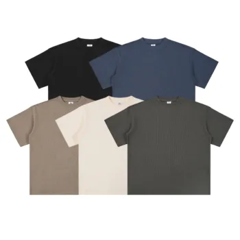 C-7603 Heavyweight Waffle Knit Short Sleeve 330GSM T-Shirt