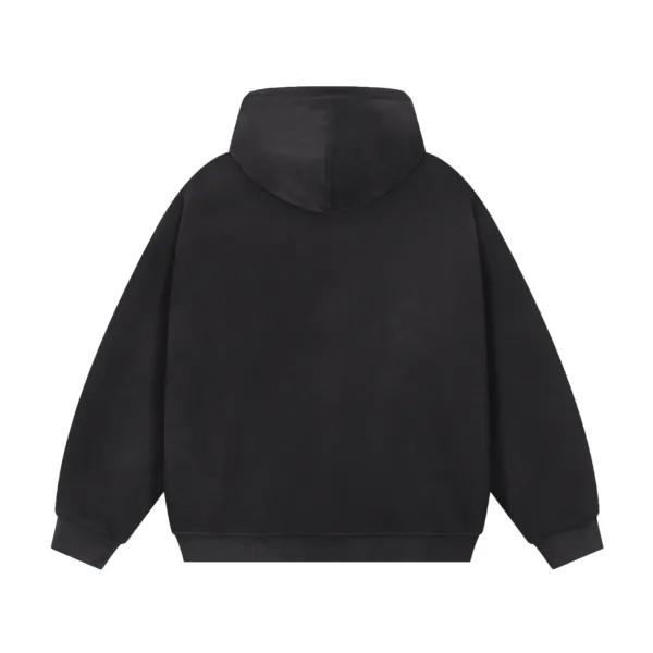 C-HL1227 Monkey Wash Color-Blocked Woven Tape Zip-Up Hoodie