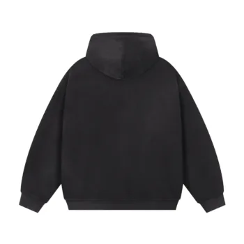 C-HL1227 Monkey Wash Color-Blocked Woven Tape Zip-Up Hoodie