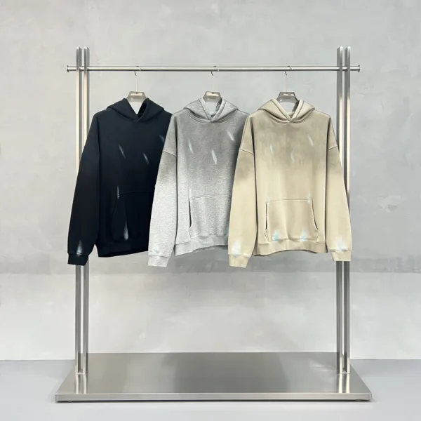 C-25311 Graffiti Splatter Distressed Fleece Hoodie