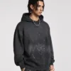 817d978c C-HL23819 Distressed Paint Splatter Fleece-Lined Hooded Sweatshirt