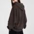 C-1255 Distressed Rivet Patchwork Pocket Hoodie