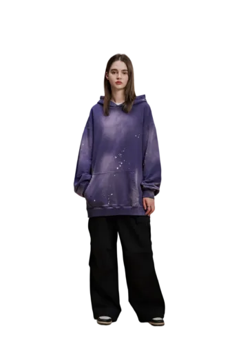 C-HL1223 Monkey Spray Faded Irregular Eroded Heavy Distressed Hoodie