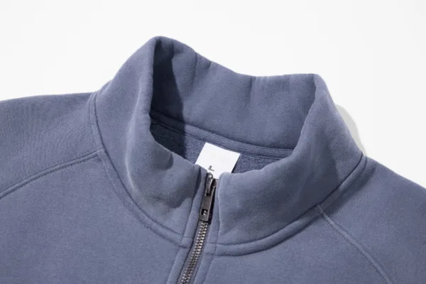 C-265 Fleece Lined Monkey Wash Half-Zip Stand-Up Collar Sweatshirt