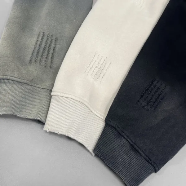 84aa0781 C-HL23819 Distressed Paint Splatter Fleece-Lined Hooded Sweatshirt