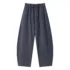 C-K1162 Heavyweight Washed Distressed Pure Cotton Loose Barrel Pants