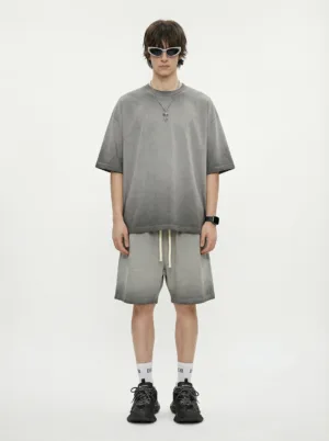 C-HL1237+1238 Heavyweight Washed Vintage Casual Two-Piece Set