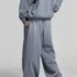 C-1282 Raw Hem Patchwork Distressed Monkey Wash Casual Trousers