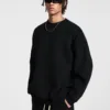 C-HL23803 Fleece-Lined Thickened Loose Crewneck Sweatshirt