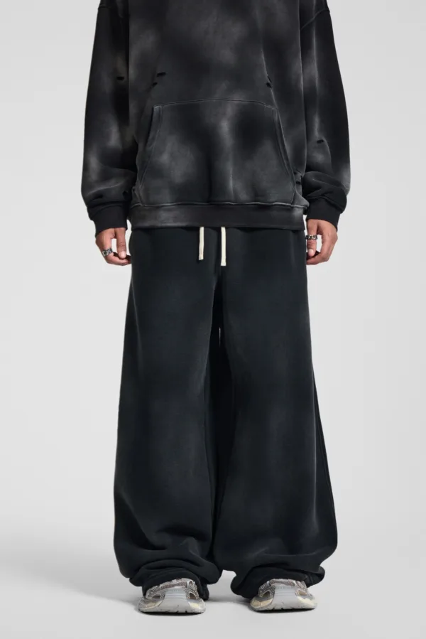 C-1236 Distressed Ripped Washed Baggy Sweatpants