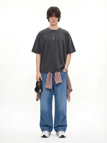 C-K1160 Washed Shoulder Distressed 305GSM T-Shirt