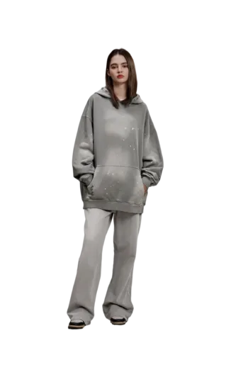 C-HL1223 Monkey Spray Faded Irregular Eroded Heavy Distressed Hoodie