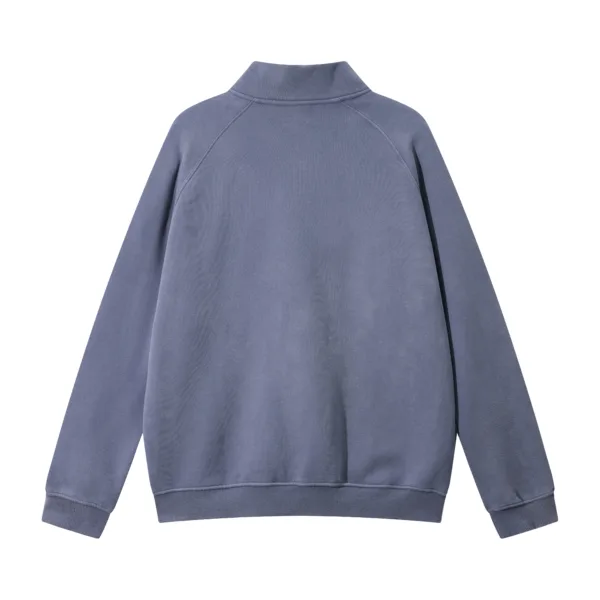C-265 Fleece Lined Monkey Wash Half-Zip Stand-Up Collar Sweatshirt