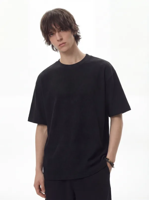 C-7603 Heavyweight Waffle Knit Short Sleeve T-Shirt