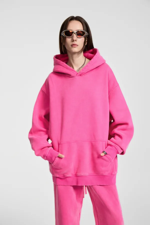 9343dc28 C-HL23842 Tie-Dye Washed Distressed Fleece-Lined Hooded SweatshirtC-