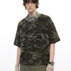 C-S26012 Boxy Vintage Camo Burnout T-Shirt