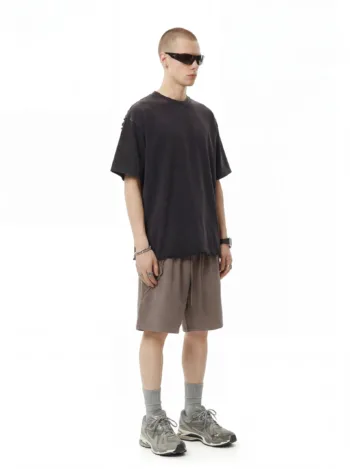 C-S26004 Distressed Raw Hem Washed Vintage 270GSM T-Shirt