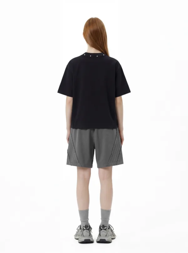 C-S26005 Vintage Washed Crew Neck Rivet T-Shirt