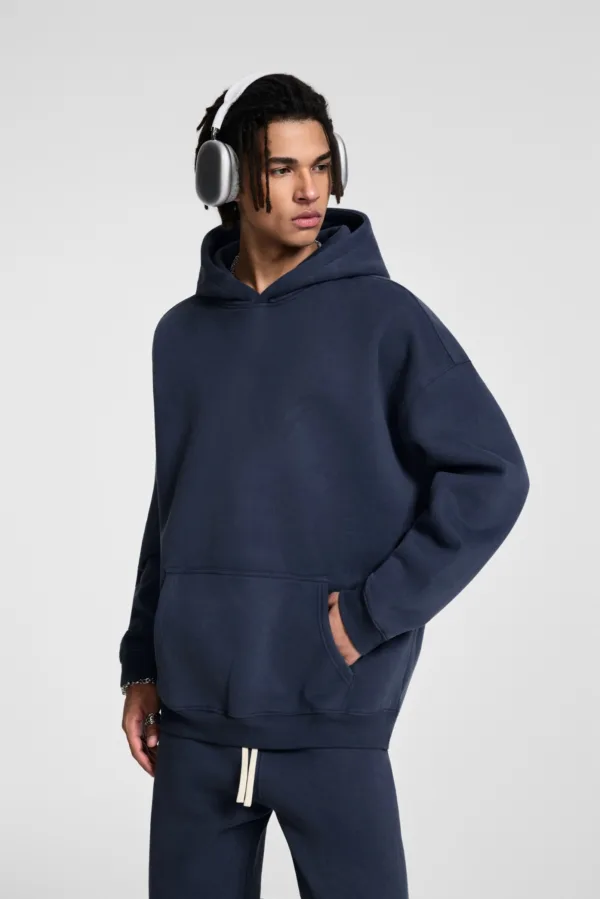 C-HL23807 Fleece-Lined Thickened Loose-Fit Hooded Sweatshirt