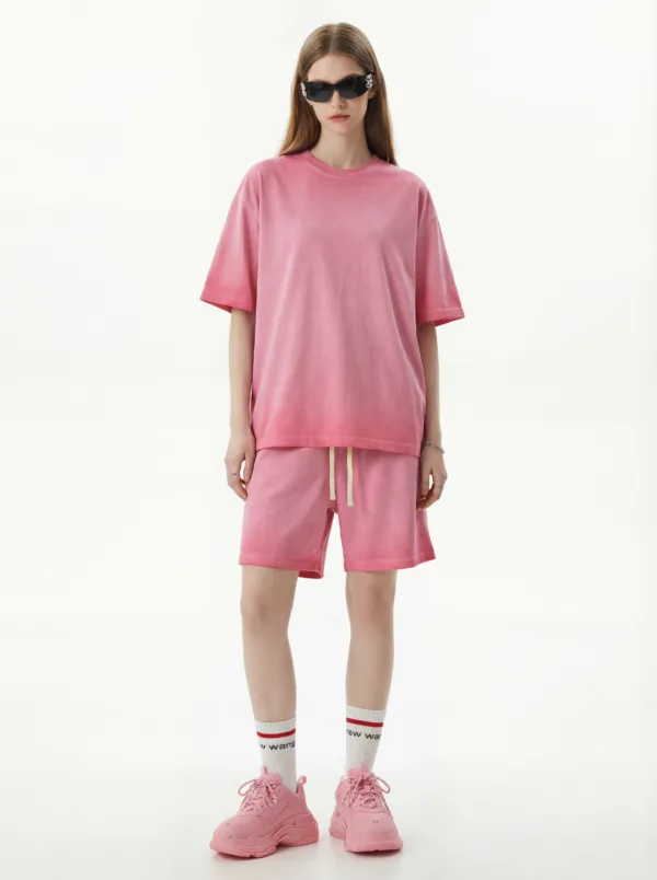 C-HL1237+1238 Heavyweight Washed Vintage Casual Two-Piece Set