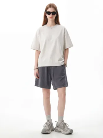 C-K1160 Washed Shoulder Distressed 305GSM T-Shirt