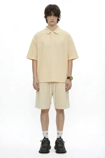 C-6605 + C-7601 Diamond Texture Waffle Fleece Hoodie Two-Piece Set