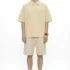 C-6605 + C-7601 Diamond Texture Waffle Fleece Hoodie Two-Piece Set