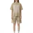 C-K1173 + C-K1174 Waffle Knit Contrast Topstitch Monkey Wash Fade Gradient Two-Piece Set